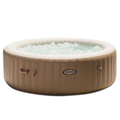 Intex 85" 6 Person Inflatable Hot Tub Spa with Cup Holder & Tray (2 Pack)