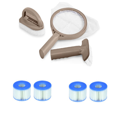Intex PureSpa Hot Tub Maintenance Kit & Intex Type S1 Filter Cartridges (2 Pack) - VMInnovations