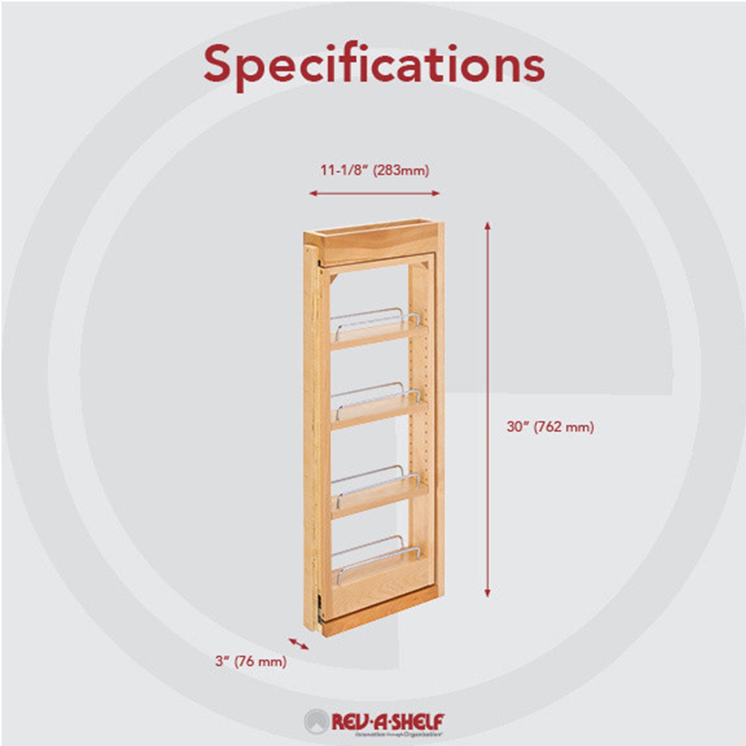 Rev-A-Shelf 432-WF-3C 3" x 30" Pullout Between Cabinet Wall Filler Shelf Storage (For Parts)
