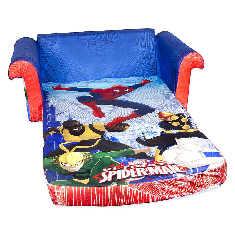 Marshmallow Furniture Comfy 2-in-1 Flip Open Couch Bed Kids Furniture, Spiderman
