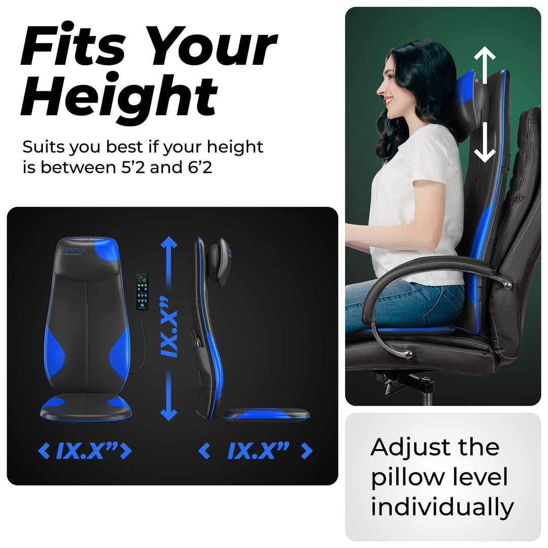 REATHLETE SPINA Shiatsu Massage Cushion with Back & Neck Massager (Open Box) - VMInnovations