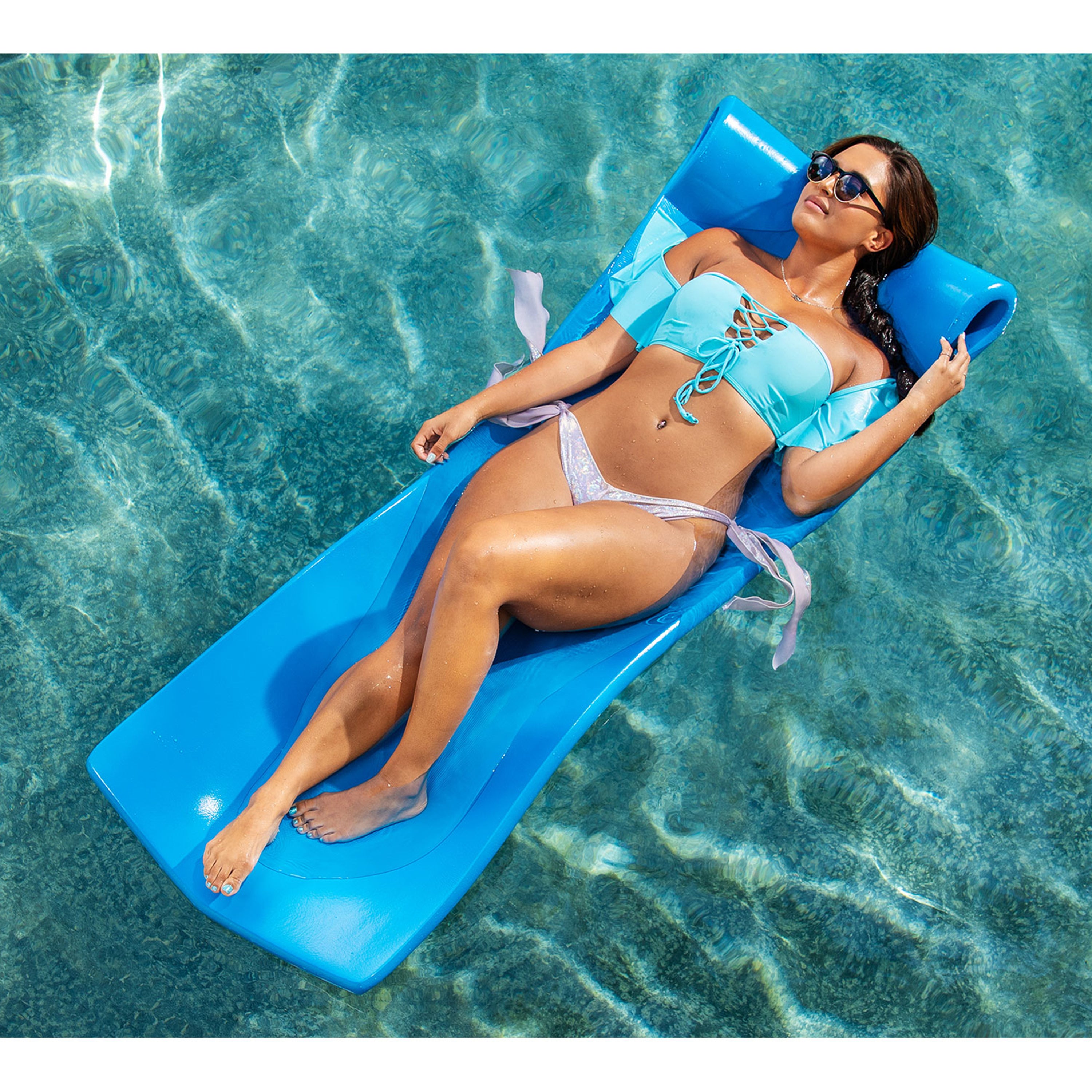 TRC Recreation Splash 1.25" Thick Foam Pool Float Mat, Sunset Orange (Open Box) - VMInnovations