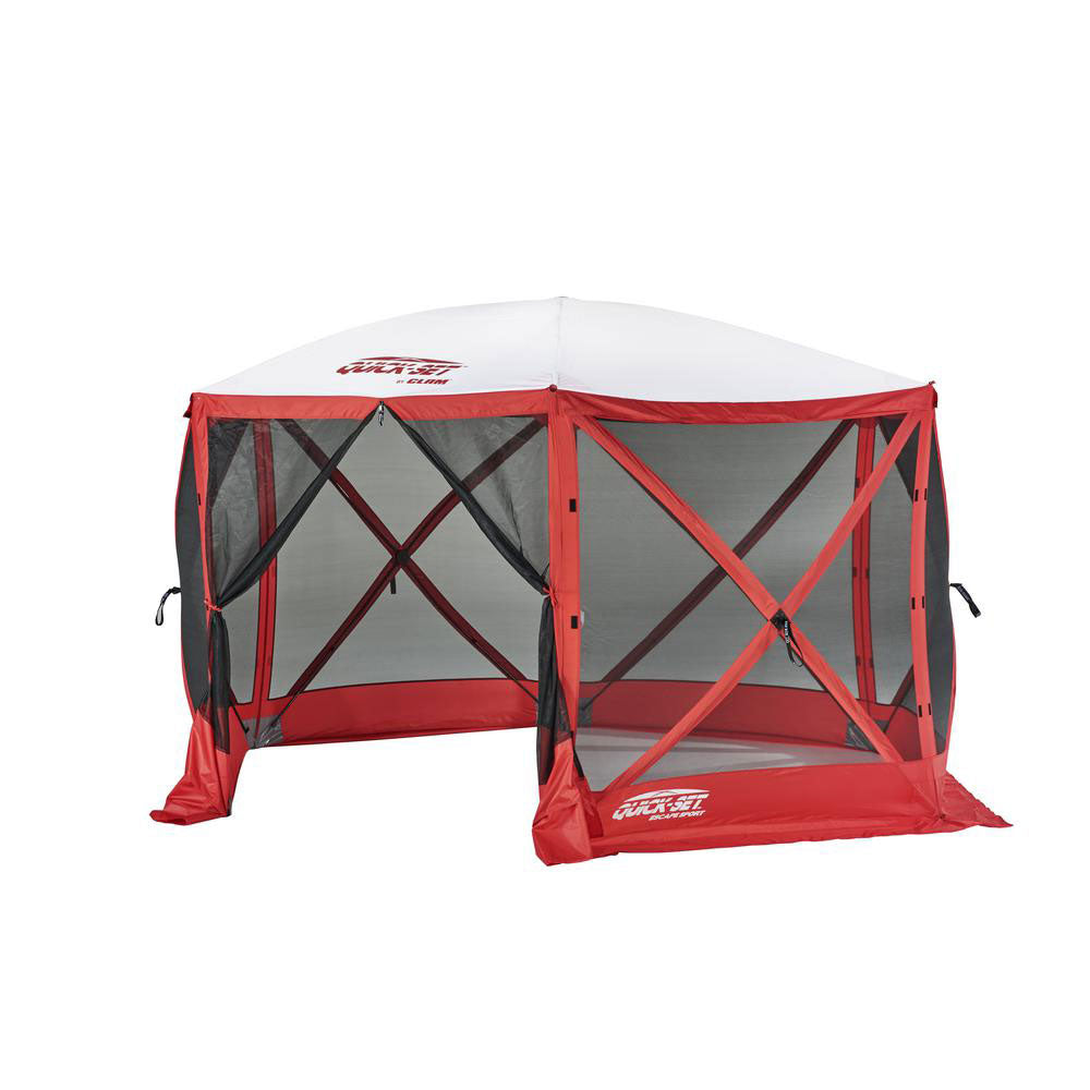 Clam Quick Set Escape Sport 8 Person Outdoor Tailgating Shelter, Red (2 Pack) - VMInnovations