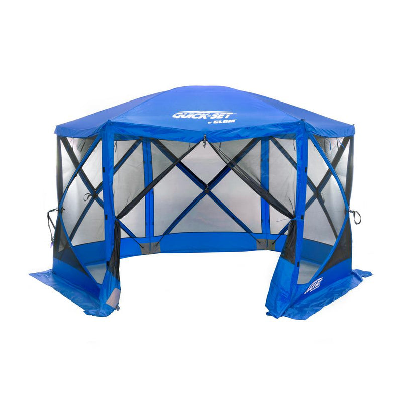 Clam Quick Set Escape Sport Outdoor Canopy Tailgate Tent, Blue/Blue (2 Pack)