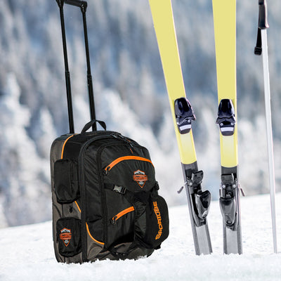 Sportube Cabin Cruiser Wheeled Carry On Padded Gear & Travel Boot Bag, Orange - VMInnovations