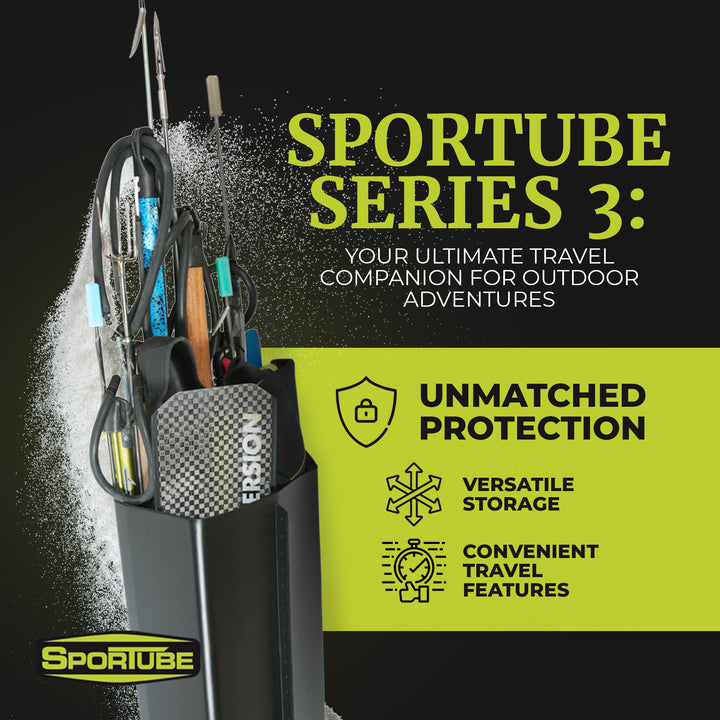 Sportube Series 3 Lightweight Protective Outdoor Sports Gear Travel Case, Black