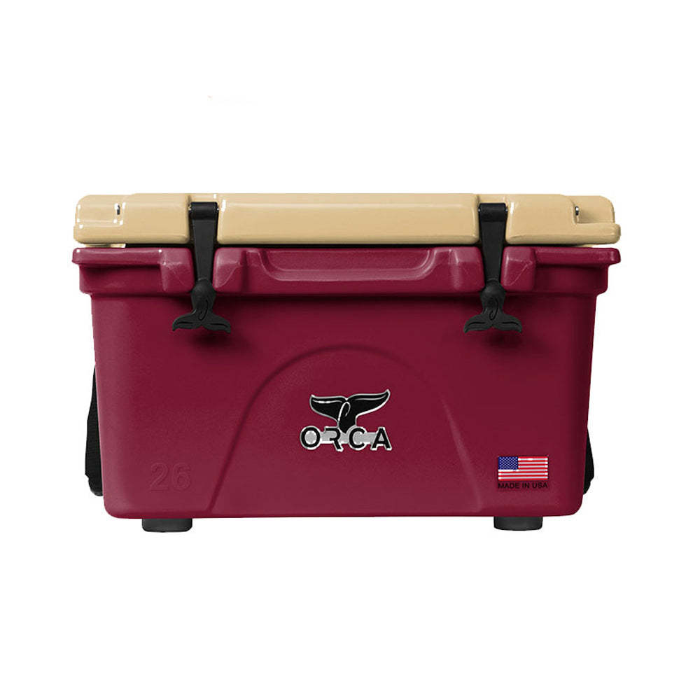 Orca 26 Quart 24 Can Roto Molded Insulated Ice Cooler, Maroon (Open Box)
