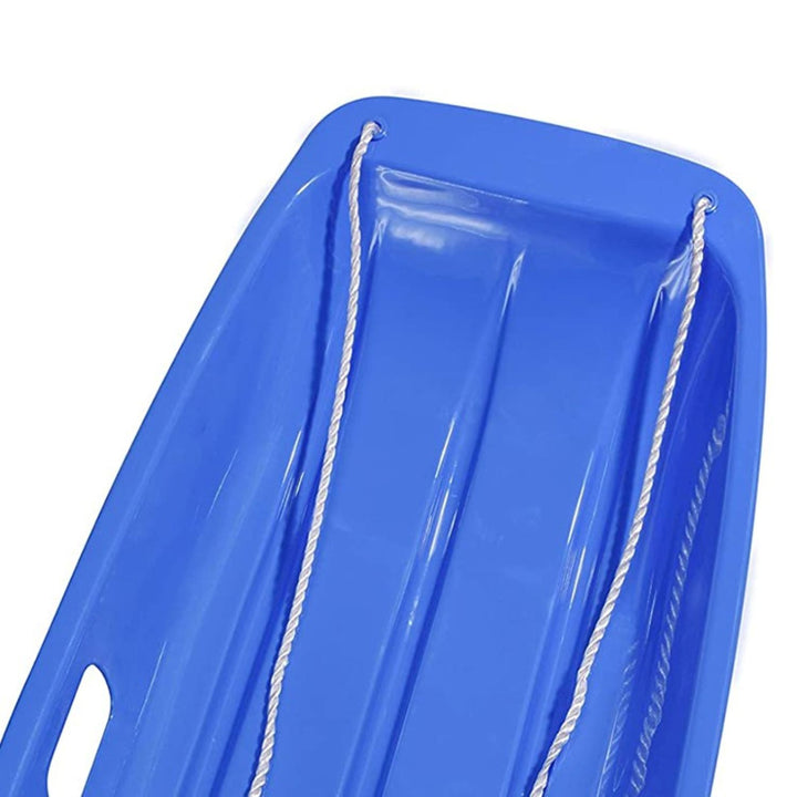 Slippery Racer Downhill Sprinter Kids Plastic Toboggan Snow Sled, 1 Red, 1 Blue