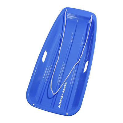 Slippery Racer Downhill Sprinter Kids Plastic Toboggan Snow Sled, 1 Red, 1 Blue - VMInnovations
