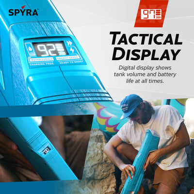 SPYRA Electric Water Blaster Outdoor Squirt Gun for Pool Games, Blue (Open Box)