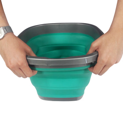 Homz Store N Stow Heavy-Duty Portable 10-Liter Collapsible Square Bucket, Teal