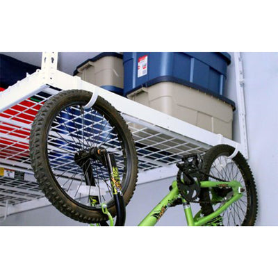 SafeRacks 18x36" Garage Shelf 2-Pack w/ Bike Hooks & 8ct Accessory Hook Package - VMInnovations