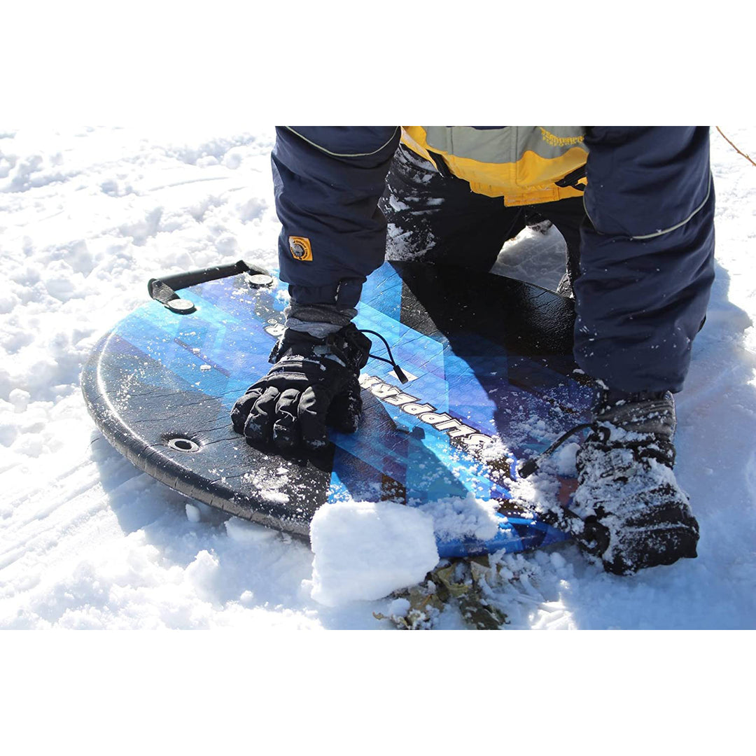 Slippery Racer Zeus Kids Foam Saucer Disc Snow Sled, Midnight Hologram (Used) - VMInnovations