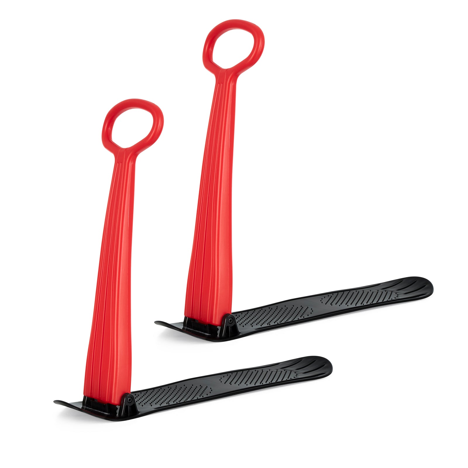 Slippery Racer Kids Foldable Downhill Winter Ski Scooter Snow Sled, Red (2 Pack) - VMInnovations