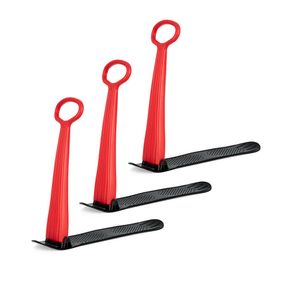Slippery Racer Kids Foldable Downhill Winter Ski Scooter Snow Sled, Red (3 Pack)