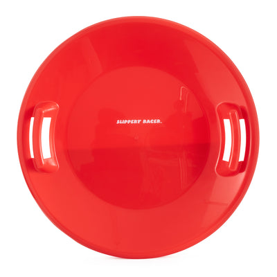 Slippery Racer Downhill Pro Adults and Kids Plastic Disc Snow Sled, Red (3 Pack)