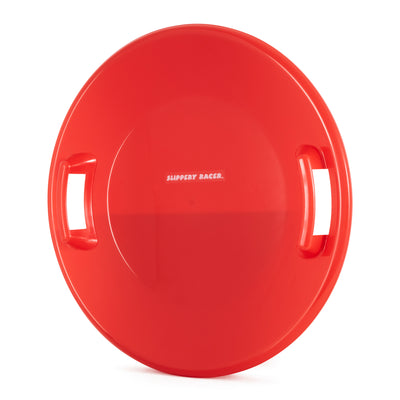 Slippery Racer Downhill Pro Adults and Kids Plastic Disc Snow Sled, Red (3 Pack)