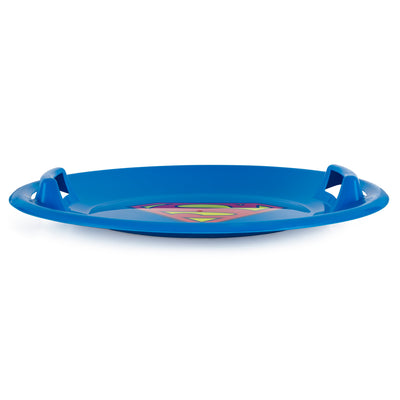 Slippery Racer Downhill Superman Plastic Saucer Disc Snow Sled Slider (2 Pack) - VMInnovations