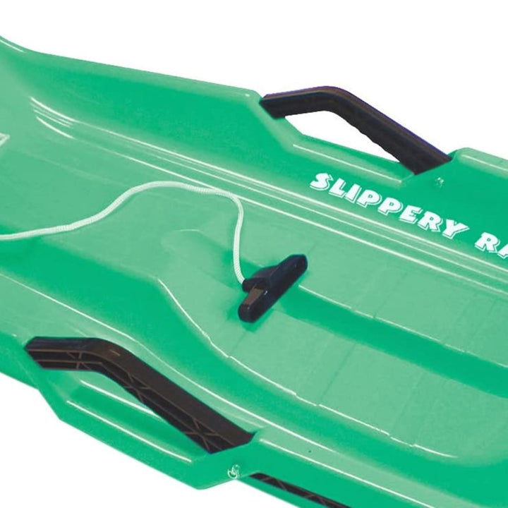 Slippery Racer Downhill Thunder Kids Plastic Toboggan Snow Sled, Green (Used)