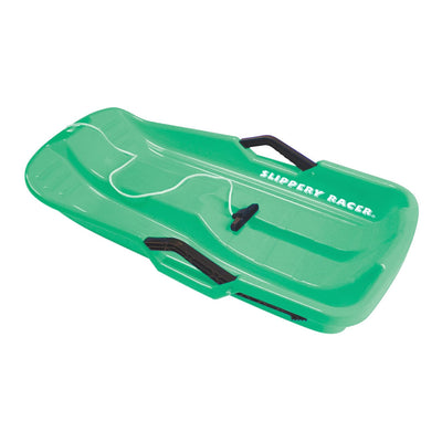Slippery Racer Thunder Kids Toddler Plastic Toboggan Snow Sled, Green (Open Box) - VMInnovations