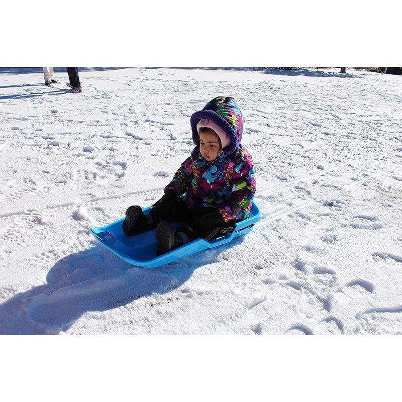 Slippery Racer Downhill Thunder Kids Toddler Plastic Toboggan Snow Sled, Green