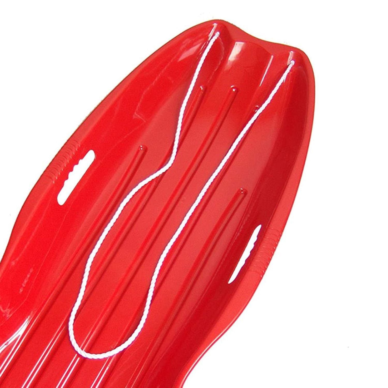 Slippery Racer Downhill Xtreme Adults and Kids Plastic Toboggan Snow Sled, Red