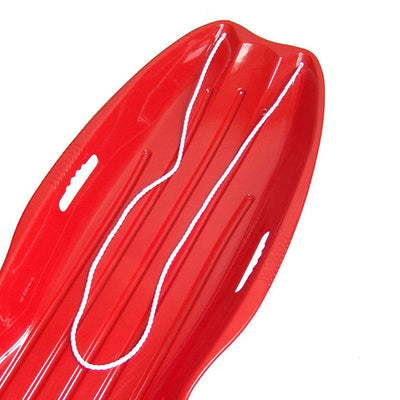 Slippery Racer Downhill Xtreme Adults and Kids Plastic Toboggan Snow Sled, Red