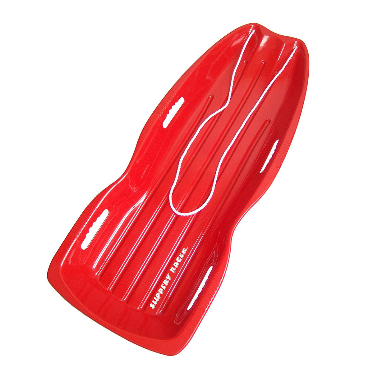 Slippery Racer Downhill Xtreme Adults and Kids Plastic Toboggan Snow Sled, Red