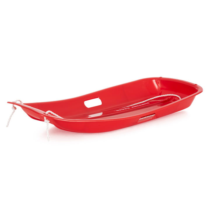 Slippery Racer Downhill Sprinter Kids Plastic Toboggan Snow Sled, Red (2 Pack)