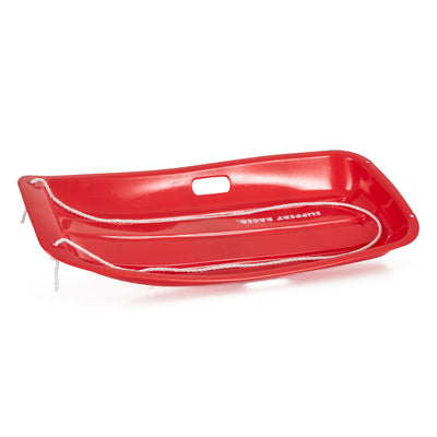 Slippery Racer Downhill Sprinter Kids Plastic Toboggan Snow Sled, Red (2 Pack) - VMInnovations