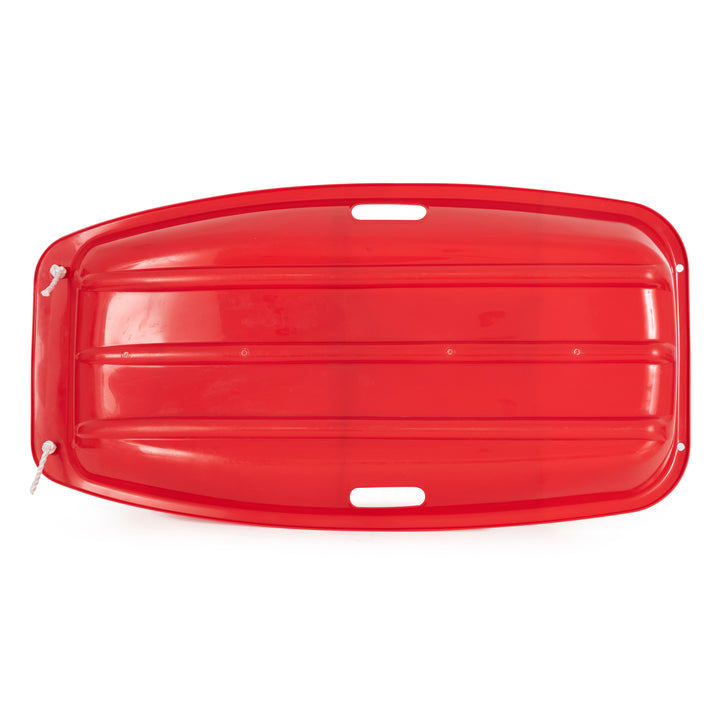 Slippery Racer Downhill Sprinter Kids Plastic Toboggan Snow Sled, Red (2 Pack)