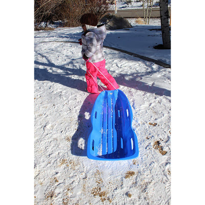Slippery Racer Downhill Adults and Kids Plastic Toboggan Snow Sled, Red (Used) - VMInnovations