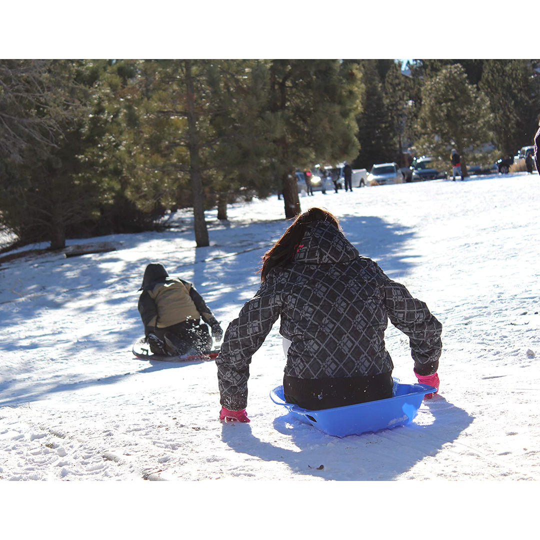 Slippery Racer Downhill Adults and Kids Plastic Toboggan Snow Sled, Red (Used) - VMInnovations