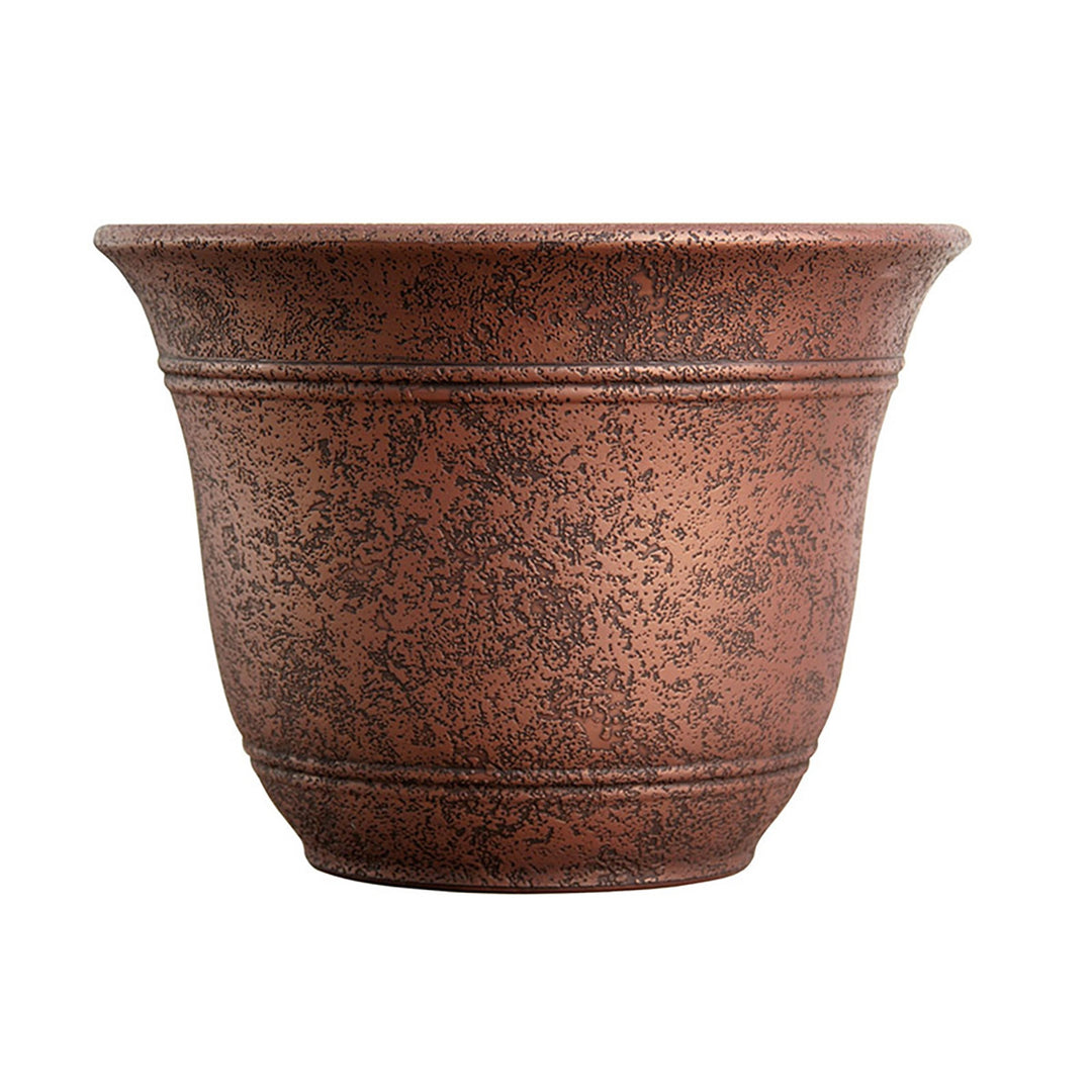 Listo SRA13001P05 13-Inch Round Plastic Sierra Planter, Rustic Redstone (3 Pack)