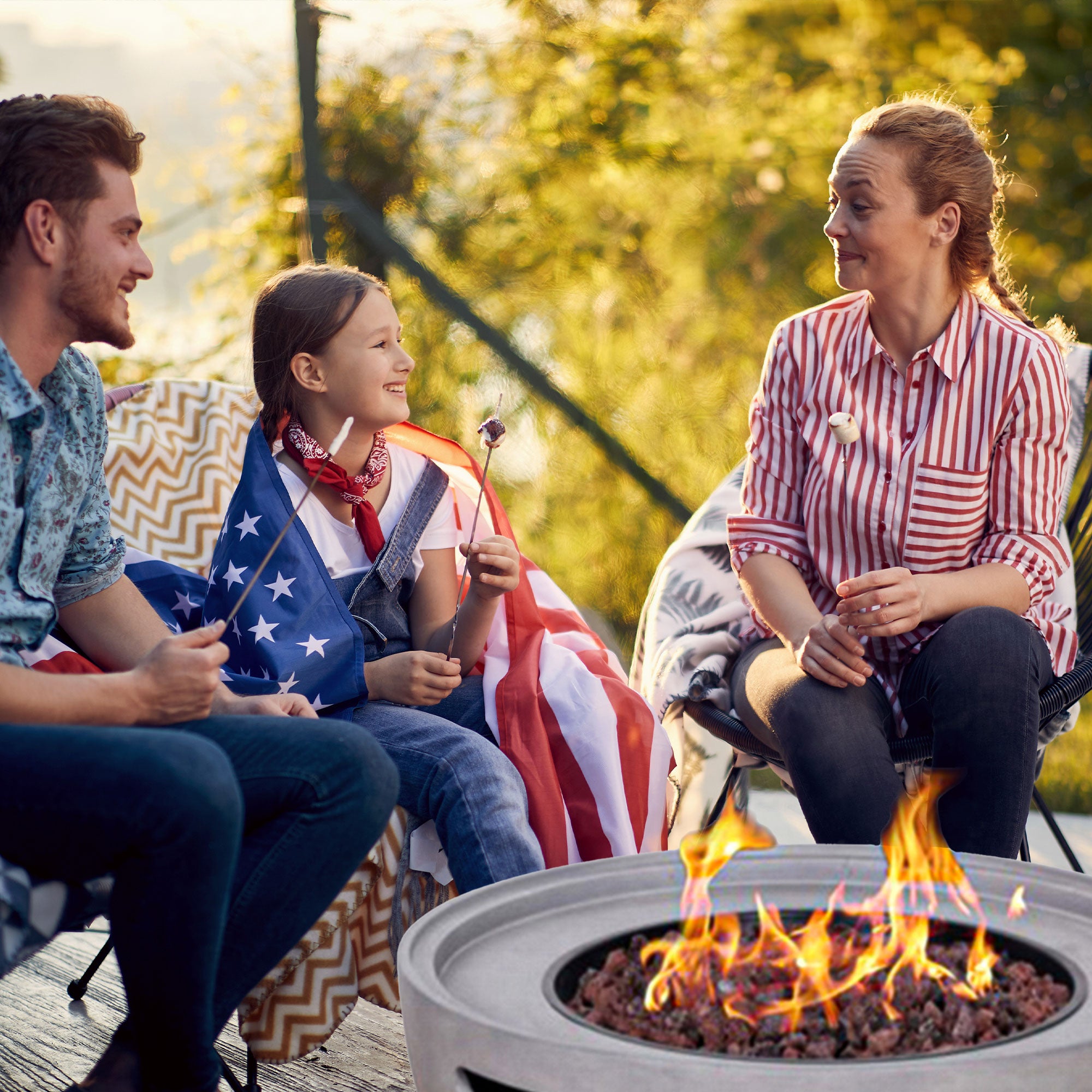 Four Seasons Courtyard 50,000 BTU Round Outdoor Concrete Gas Fire Pit(For Parts) - VMInnovations