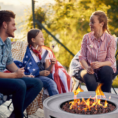 Four Seasons Courtyard 50,000 BTU Round Outdoor Concrete Gas Fire Pit(For Parts) - VMInnovations