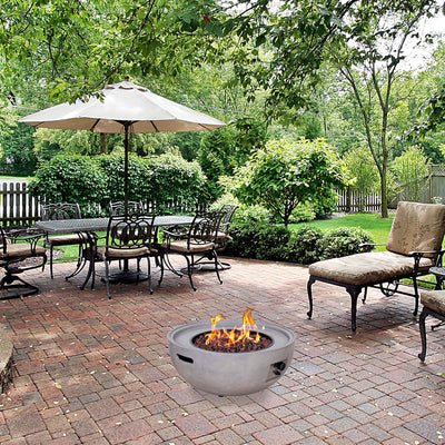 Four Seasons Courtyard 50,000 BTU Round Backyard Concrete Gas Fire Pit (Used) - VMInnovations