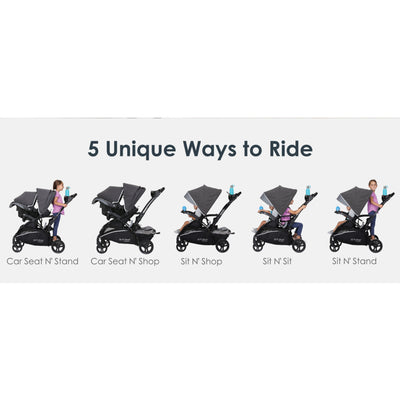 Baby Trend Sit N Stand 5 in 1 Toddler Baby Foldable Travel Stroller, Blue Mist - VMInnovations