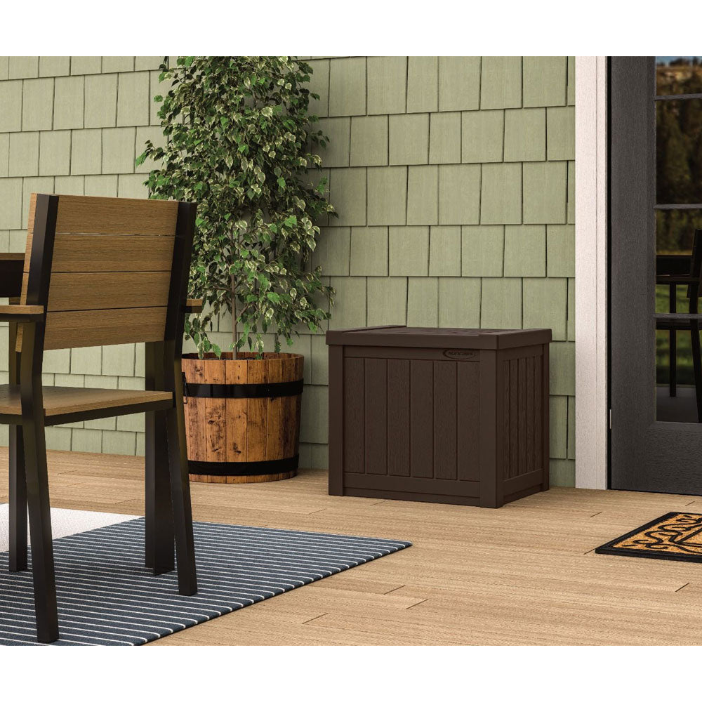 Suncast 17x22in Resin 22-Gal Patio Storage Box, Java (Used)