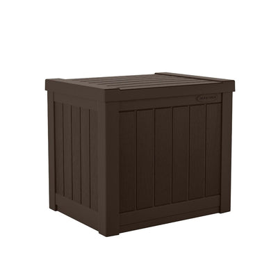 Suncast 17x22in Resin 22-Gallon Indoor Patio Storage Deck Box, Java (Open Box)