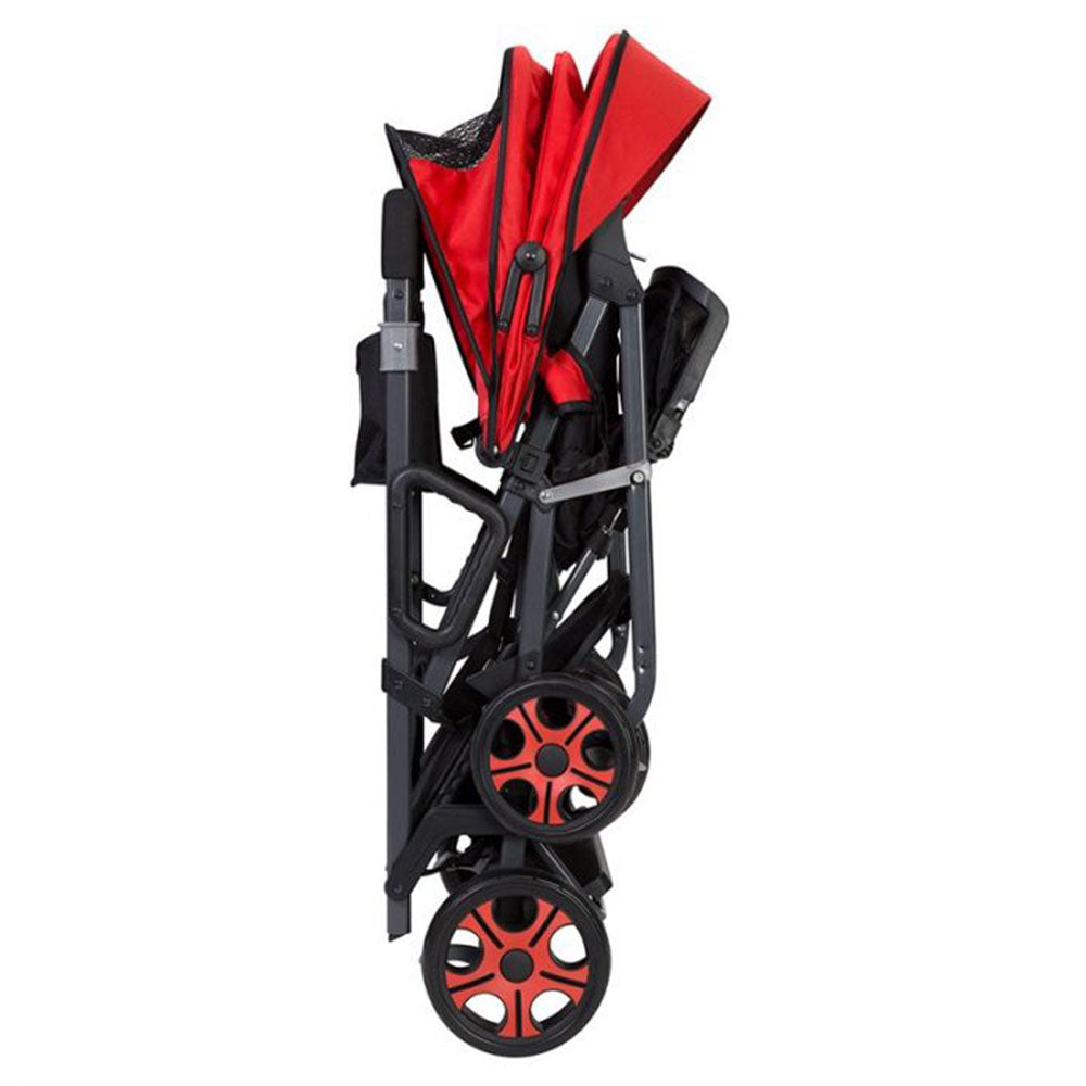 Baby Trend Sit N Stand Folding Compact Two Seat Baby Stroller, Red (Open Box)