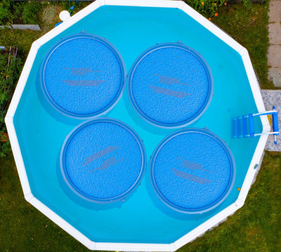 Solar Sun Rings UV Resistant Pool Spa Heater Circular Solar Cover, Blue (6 Pack)