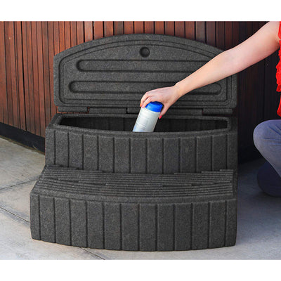 Good Ideas Sora Steps Lightweight Outdoor & Indoor Storage Step, Dark Granite - VMInnovations