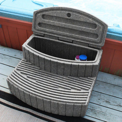 Good Ideas Sora Steps Outdoor & Indoor Storage Step, Light Granite (Used) - VMInnovations