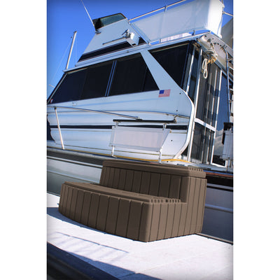 Good Ideas Stora Step Lightweight Plastic Outdoor & Indoor Storage Step, Oak - VMInnovations