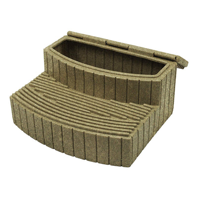 Good Ideas Sora Steps Lightweight Outdoor and Indoor Storage Step, Sandstone - VMInnovations