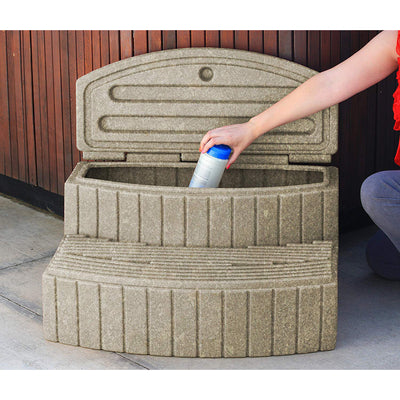 Good Ideas Sora Steps Lightweight Outdoor and Indoor Storage Step, Sandstone - VMInnovations