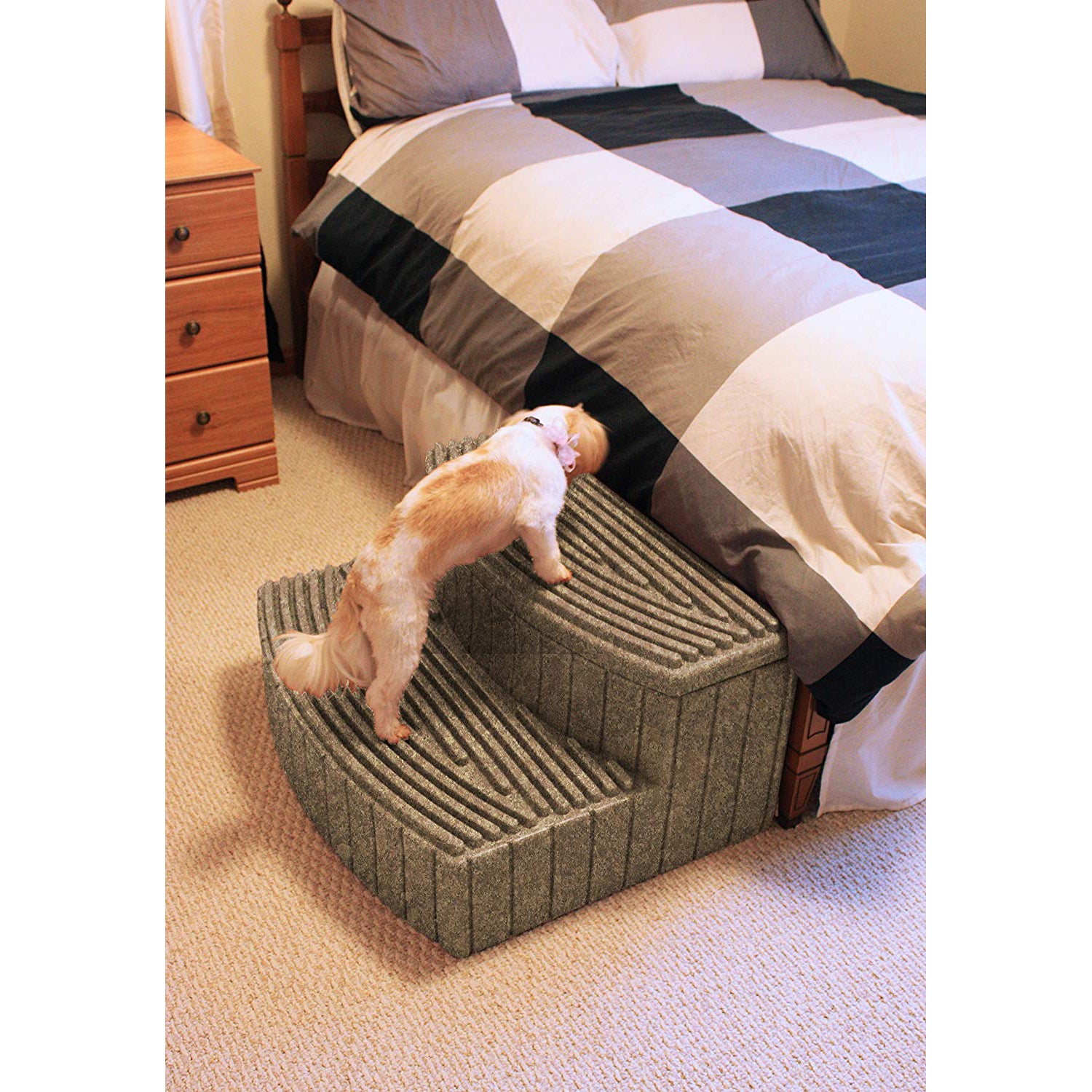 Good Ideas Sora Steps Lightweight Outdoor and Indoor Storage Step, Sandstone - VMInnovations