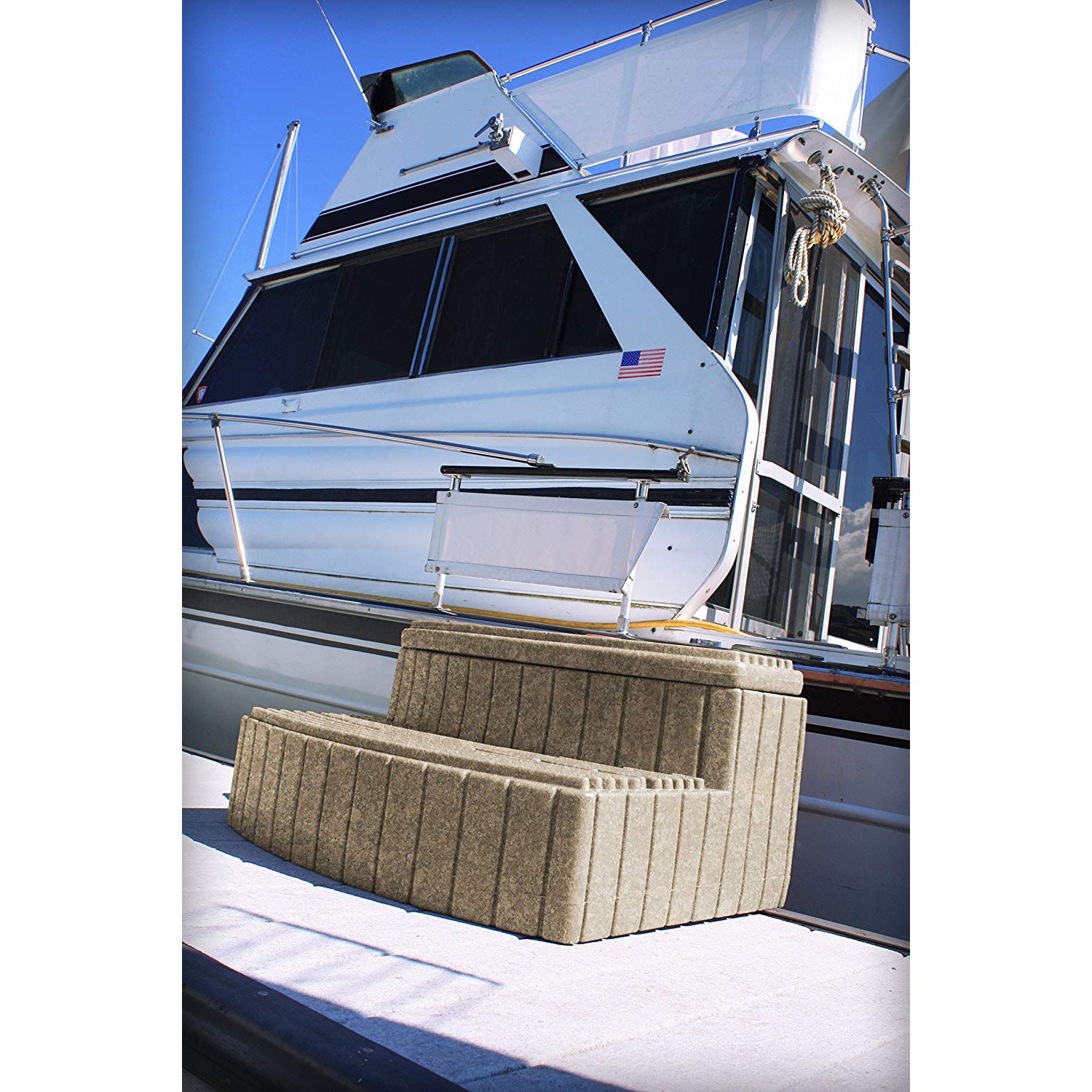 Good Ideas Sora Steps Lightweight Outdoor and Indoor Storage Step, Sandstone - VMInnovations