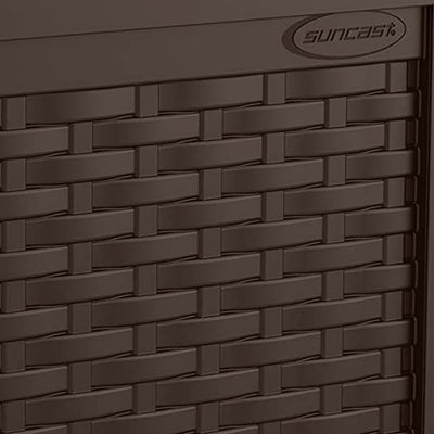 Suncast 22 Gallon Outdoor Patio Small Deck Box with Storage Seat, Java (2 Pack)